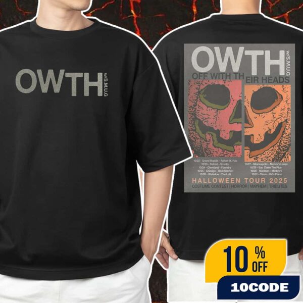 Off With Their Heads OWTH Halloween Tour 2025 Poster Tour Dates Skull Stylized Artwork Unisex T-Shirt Merchandise