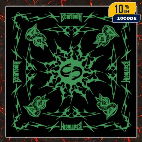 Official Beartooth Band Halloween 2025 Green Logo Merchandise Bandana