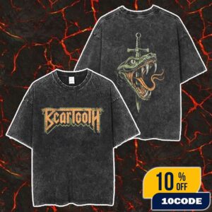 Official Beartooth Band Serpent Boxy Merch Unisex Two Sided Washed T-Shirt