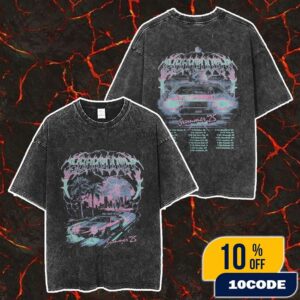 Official Beartooth Band Summer Of ’25 With Tour Dates Backprint Merch Unisex Two Sided Washed T-Shirt