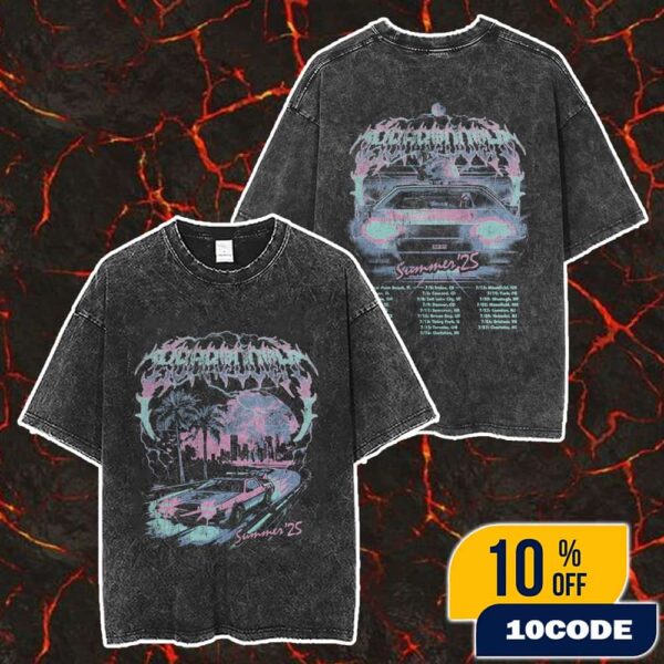 Official Beartooth Band Summer Of ’25 With Tour Dates Backprint Merch Unisex Two Sided Washed T-Shirt