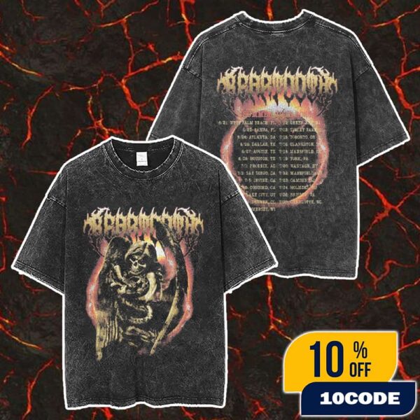 Official Beartooth Band Summer Tour 2025 With Tour Dates Backprint Merch Unisex Two Sided Washed T-Shirt