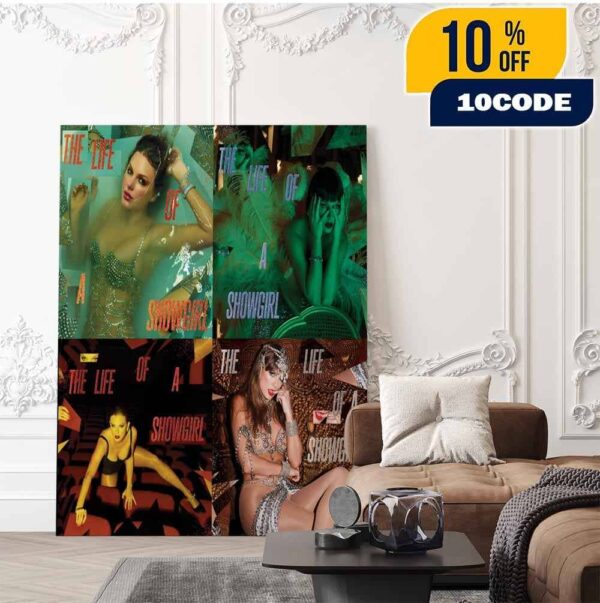 Official Full Poster New Album The Life Of A Showgirl Taylor Swift Out October 3, 2025 Fan Gifts Home Decor Poster Canvas