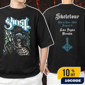 Official Ghost Skeletour World Tour August 9 2025 At Las Vegas MGM Grand Garden Arena Cyborg Artwork Version Unisex T-Shirt Merchandise