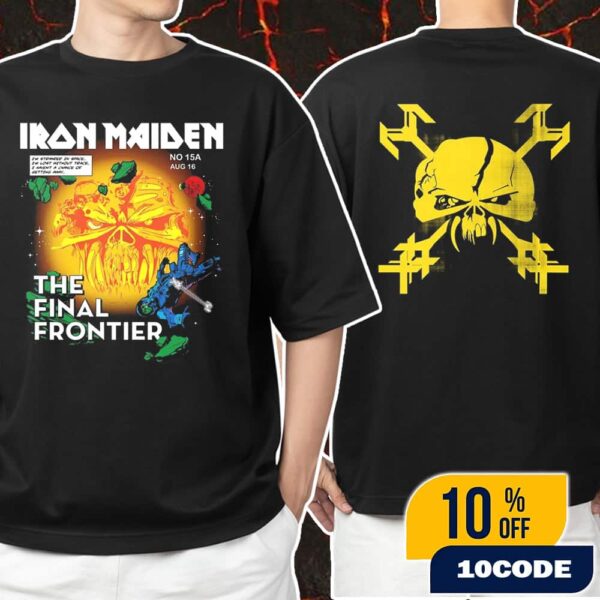 Official Iron Maiden Merchandise 15th Anniversary Of The Final Frontier Comic Cover Eddie Artwork Unisex T-Shirt Merchandise