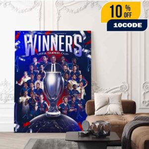 Official Paris Saint-Germain Champions UEFA Super Cup 2025 PSG Winner SUPERCOUPE Home Decor Poster Canvas