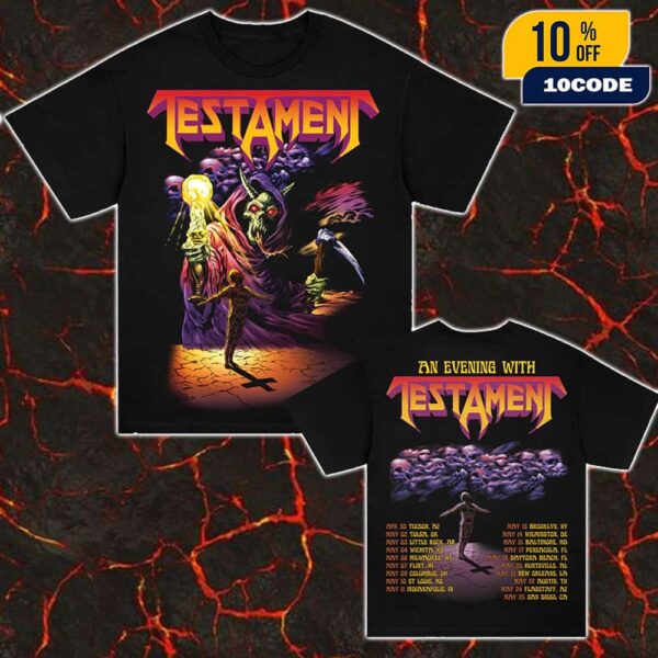 Official Testament An Evening With 2025 Tour Unisex Double Sides T-Shirt