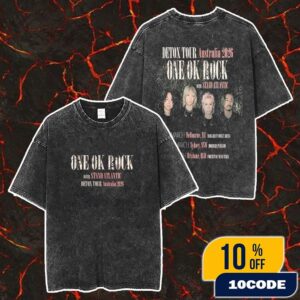 One OK Rock With Stand Atlantic Detox Tour Australia 2026 With Tour Dates Merch Unisex Two Sided Washed T-Shirt