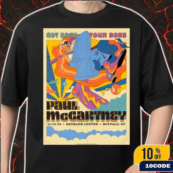 Paul McCartney Got Back Tour 2025 Exclusive Poster At Keybank Center In Buffalo New York On Nov 14th Unisex T-Shirt