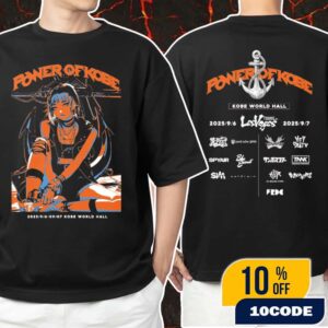 Power Of Kobe 2025 Event Tee Dates With Anime Manga Character Style Punk Rock Lineup Backprint Merch Unisex T-Shirt
