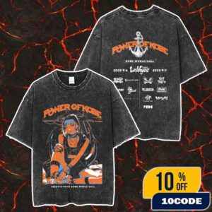 Power Of Kobe 2025 Event Tee Dates With Anime Manga Character Style Punk Rock Lineup Backprint Merch Unisex Two Sided Washed T-Shirt