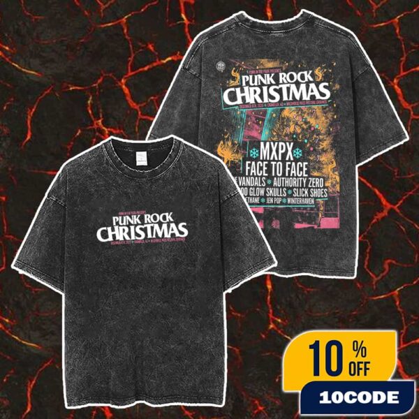 Punk Rock Christmas December 6th 2025 At Wild Horse Pass Festival Grounds Chandler Arizona Punk In The Park Presents Poster Lineup Merch Unisex Two Sided Washed T-Shirt