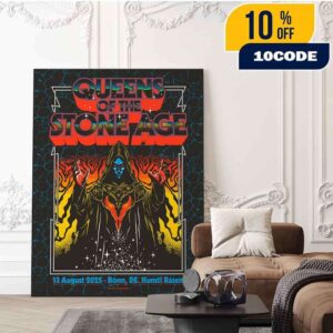 Queen Of The Stone Age The End Is Nero Tour 2025 In Bonn DE Even Poster At Kunstrasen On August 13th 2025 Artwork By George Manta Merch Fan Gifts Home Decor Poster Canvas