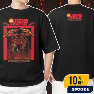 Queens Of The Stone Age The End Is Nero Tour At Cabaret Vert Festival On August 16 2025 Charleville Mezieres France Poster Artwork By Matt Ryan Tobin Unisex T-Shirt Merchandise
