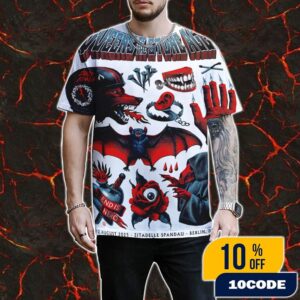 Queens Of The Stone Age The End Is Nero Tour August 12 2025 At Zitadelle Spandau Berlin DE Poster Event Artwork By Max Loffler All Over Print Graphic T-Shirt, Hoodie