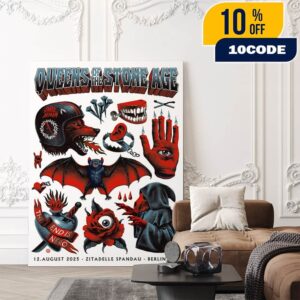 Queens Of The Stone Age The End Is Nero Tour August 12 2025 At Zitadelle Spandau Berlin DE Poster Event Artwork By Max Loffler Poster Canvas Home Decor