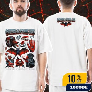 Queens Of The Stone Age The End Is Nero Tour August 12 2025 At Zitadelle Spandau Berlin DE Poster Event Artwork By Max Loffler Unisex T-Shirt Merch
