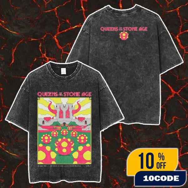 Queens Of The Stone Age The End Is Nero World Tour August 20 2025 At Irish Museum Of Modern Art Royal Hospital Kilmainham Poster Artwork By its rydawg Merch Unisex Two Sided Washed T-Shirt