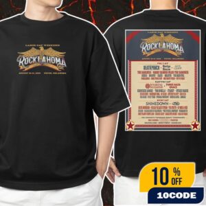 Rocklahoma 2025 Labor Day Weekend August 29-31 2025 At Pryor Oklahoma Rockin’ Red Drit Ranch Catch The Fever Music Festival Grounds Poster Lineup Unisex T-Shirt Merchandise