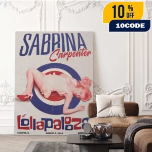 Sabrina Carpenter Lollapalooza Chicago Illinois 2025 Exclusive Poster At Grant Park On August 3 Home Decor Poster Canvas