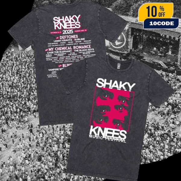 Shaky Knees Music Festival 2025 Official Lineup Tee Unisex Washed T-Shirt