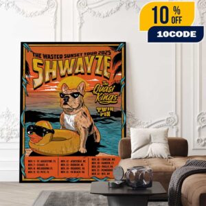 Shwayze’s The Wasted Sunset Tour 2025 With The Quasi Kings And Twin Fin Poster Tour Dates Poster Canvas Home Decor