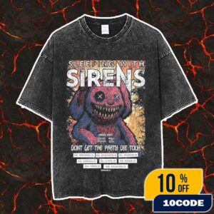 Sleeping With Sirens Don’t Let The Party Die Tour 2025 With Stand Atlantic And Heart To Gold Poster Tour Dates Vintage Washed Unisex T-Shirt