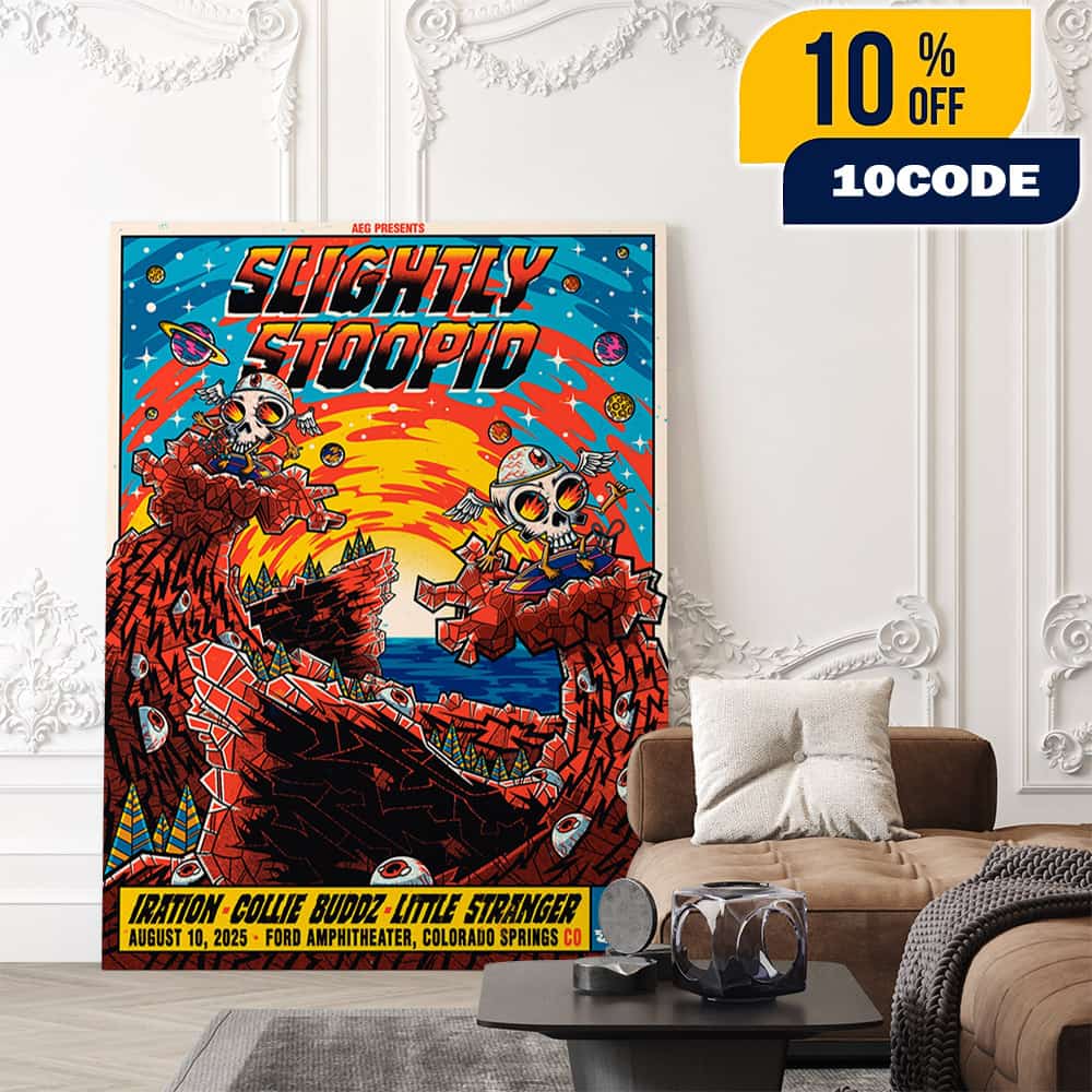 Slightly Stoopid Colorado Springs Event Poster August 10 2025 At Ford Amphitheater Step Into The Sun Summer Tour Artwork By Dr Juanpa Poster Canvas Home Decor