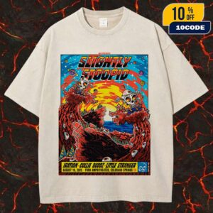 Slightly Stoopid Colorado Springs Event Poster August 10 2025 At Ford Amphitheater Step Into The Sun Summer Tour Artwork By Dr Juanpa Unisex Washed Tee