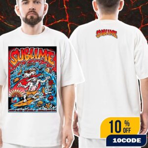 Sublime Poster Event Show On August 23 2025 At Westville Music Bowl New Haven CT Lou Dog Artwork Cartoon Surf Art By Jim Phillips Unisex T-Shirt Merch