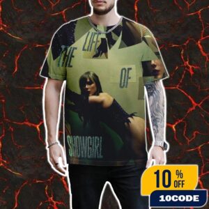 Taylor Swift The Life Of A Showgirl The Shiny Bug Collection Wintergreen And Onyx Marbled Album 2025 Cover All Over Print Unisex T-Shirt