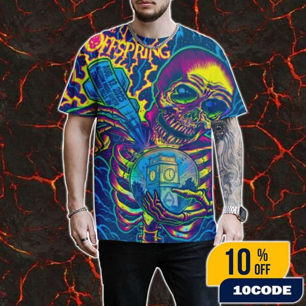 The Offspring Concert Poster For Cuyahoga Falls Is A Smash August 13 2025 At Blossom Music Center Artwork By Tim Baron All Over Print Graphic T-Shirt, Hoodie