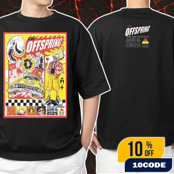 The Offspring Concert Poster Supercharged Worldwide In ’25 For Tinley Park Artwork By Cody Carpenter August 16 2025 At Credit Union 1 Amphitheatre Unisex T-Shirt Merchandise