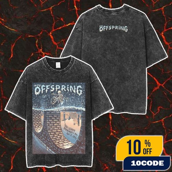 The Offspring Minneapolis Event Poster By Dylan Goldberger Supercharged Worldwide Tour August 15 2025 At Target Center Merch Unisex Two Sided Washed T-Shirt