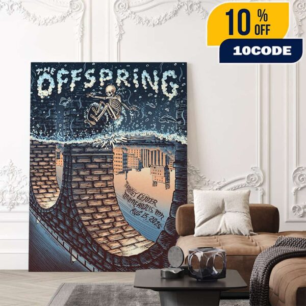 The Offspring Minneapolis Event Poster By Dylan Goldberger Supercharged Worldwide Tour August 15 2025 At Target Center Poster Canvas Home Decor