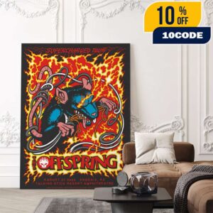 The Offspring Supercharged World Tour On August 27 2025 At Talking Stick Resort Amphitheatre Phoenix AZ Poster Event Artwork By Dozergirl Poster Canvas Home Decor