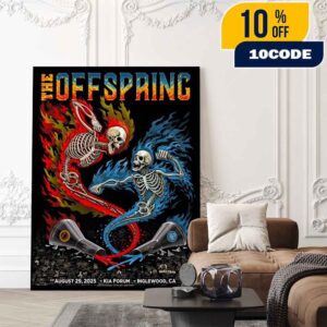 The Offspring Supercharged Worldwide In ’25 North American Tour On August 29 2025 At Kia Forum Inglewood California Poster Artwork By Emek Studios Poster Canvas Home Decor