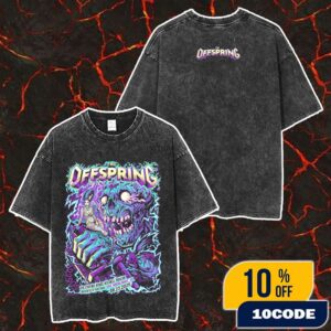 The Offspring Supercharged Worldwide In ’25 Tour On August 23 2025 At The Cynthia Woods Mitchell Pavilion Poster Show Artwork By Brian Allen Merch Unisex Two Sided Washed T-Shirt