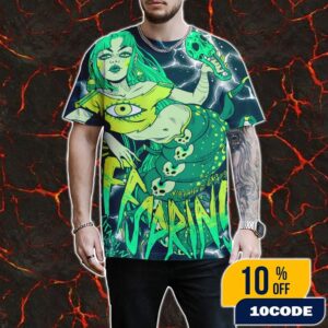 The Offspring’s Poster Show Supercharged Worldwide Tour August 3 2025 Northwell At Jones Beach Theater Artwork By Lauren YS All Over Print Graphic T-Shirt, Hoodie