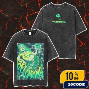 The Offspring’s Poster Show Supercharged Worldwide Tour August 3 2025 Northwell At Jones Beach Theater Artwork By Lauren YS Merch Unisex Two Sided Washed T-Shirt