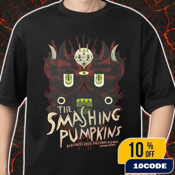 The Smashing Pumpkins The End Is Nero Tour On August 24 2025 At Helsinki Ice Hall Finland Poster Event Artwork By Muahstuff Merch Unisex T-Shirt