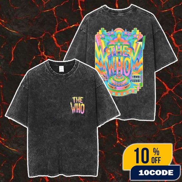 The Who Newark Event Show North American Farewell Tour 2025 On August 19 2025 At Prudential Center Newark New Jersey Merch Unisex Two Sided Washed T-Shirt