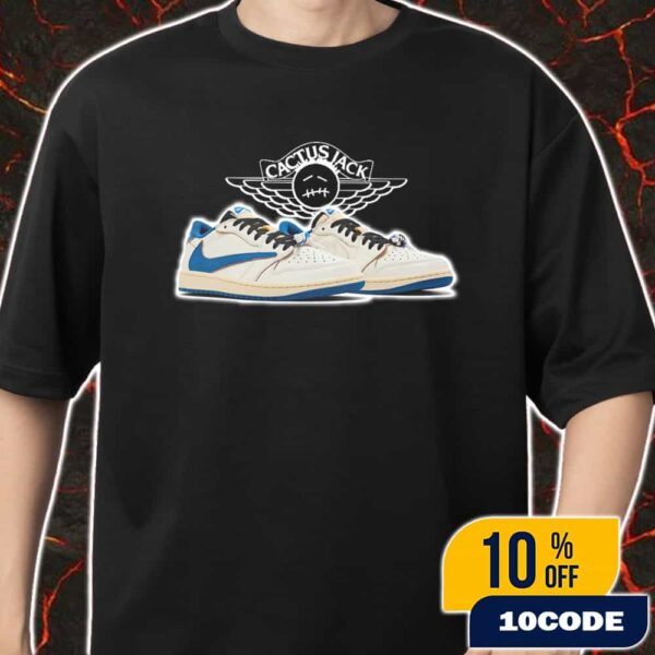Travis Scott x Fragment Design x Air Jordan 1 Low OG Release On September 20th 2025 Sneaker Merch Unisex T-Shirt