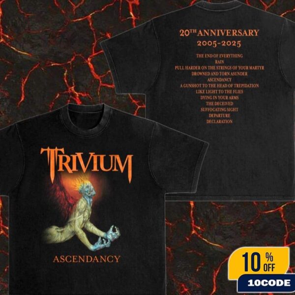 Trivium Ascendancy 20th Anniversary Tee 2005-2025 Merchandise Two Sides T-Shirt