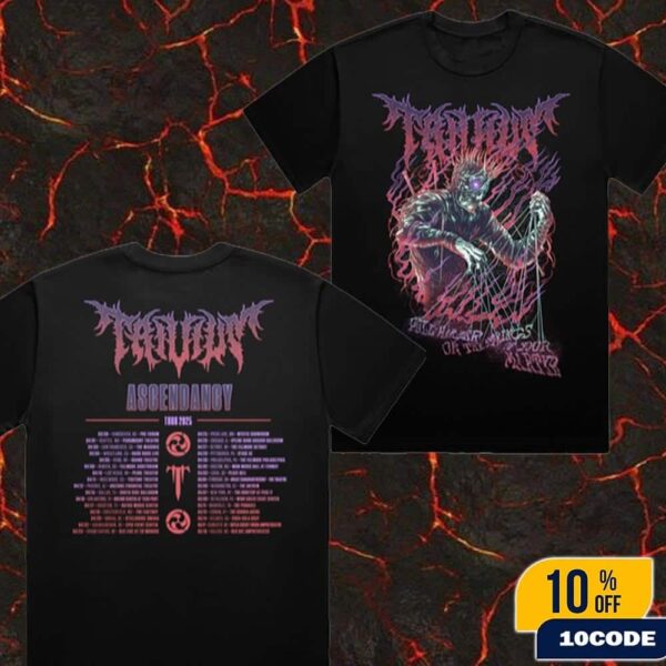Trivium Ascendancy Tour T-Shirt 2025 Date Lists Merchandise Two Sides Tee