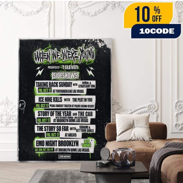 When We Were Young Festival Live Nation Full Line Up The WWWYFEST 2025 Official Sideshows On October Home Decor Poster Canvas