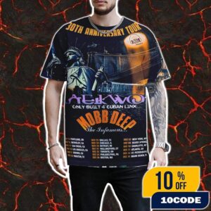 Wu-Tang Clan Raekwon and Mobb Deep North American Tour 2025 Celebrating 30 Years of Only Built 4 Cuban Linx Date List All Over Print Unisex T-Shirt