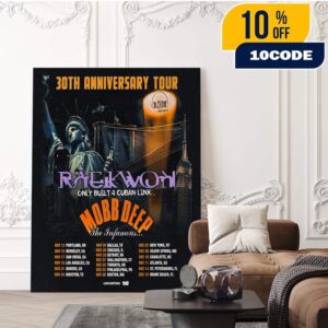 Wu-Tang Clan Raekwon and Mobb Deep North American Tour 2025 Celebrating 30 Years of Only Built 4 Cuban Linx Date List Home Decor Poster Canvas
