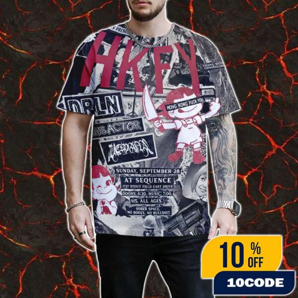 317 Shows Presents Hong Kong Fuck You Returns To Circle City September 28 2025 At Sequence Indianapolis Poster Lineup All Over Print Graphic T-Shirt, Hoodie