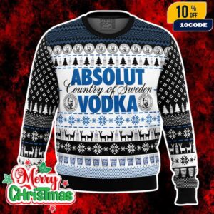 Absolut Vodka Ugly Christmas Sweater Alcohol Brand Holiday Knit Pullover